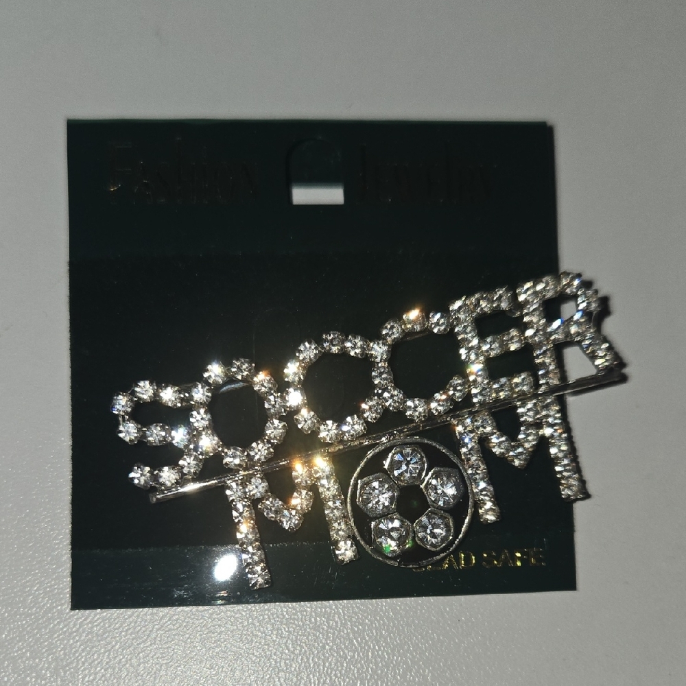 Elegant Silver 'Soccer Mom' Brooch
